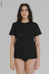 BASERANGE Classic Bamboo Fiber and Cotton Slim Fit T-Shirt Series Collection Round Neck Bottoming Shirt France BAS-TOCT-BL-000-BLACK